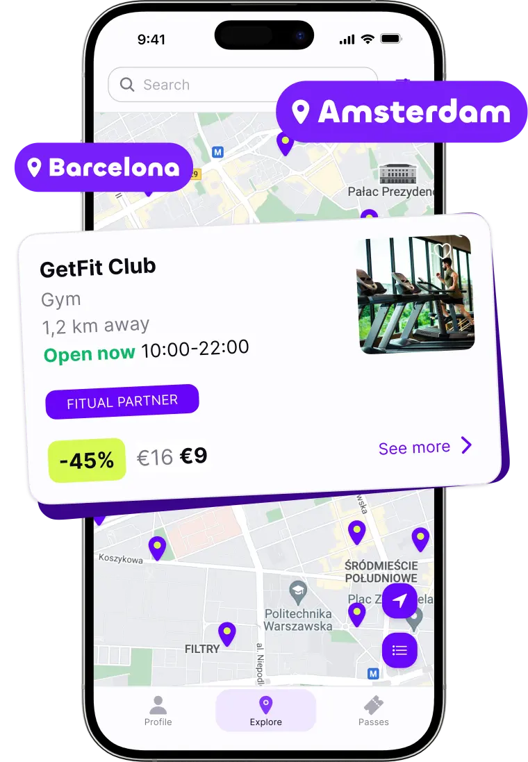 Fitual app — find gyms