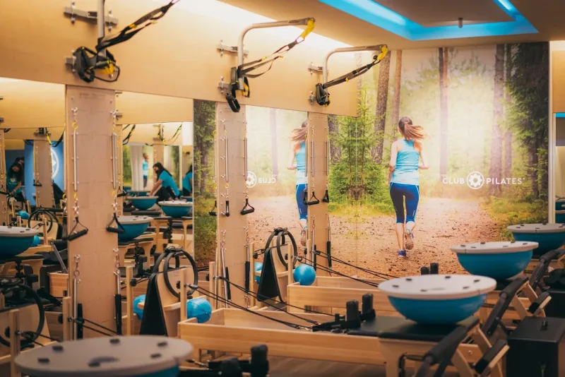 The Reformer studio at Club Pilates Eixample in Barcelona